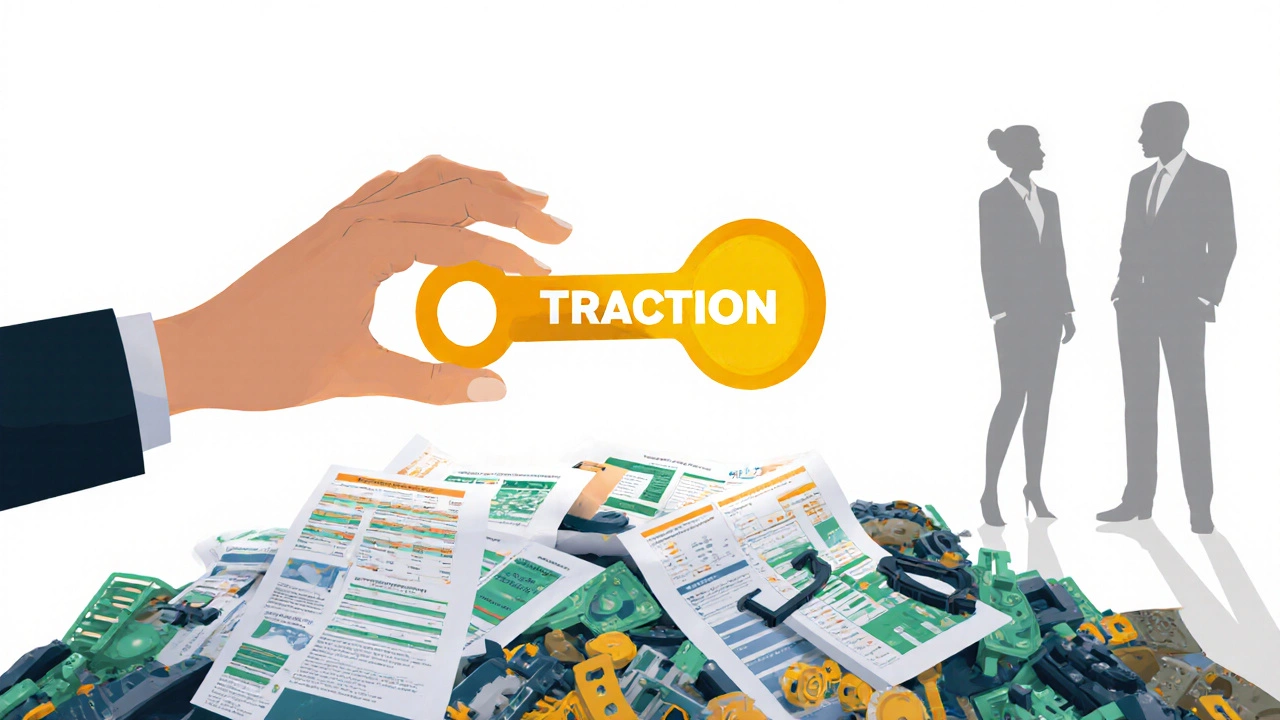 Hand reaching for a key made of sales data and financial charts.