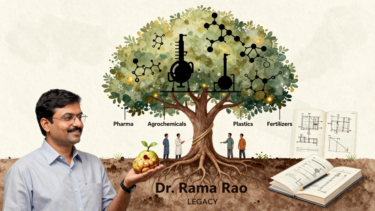A tree of chemical industry legacy rooted in Rama Rao&#039;s innovations.