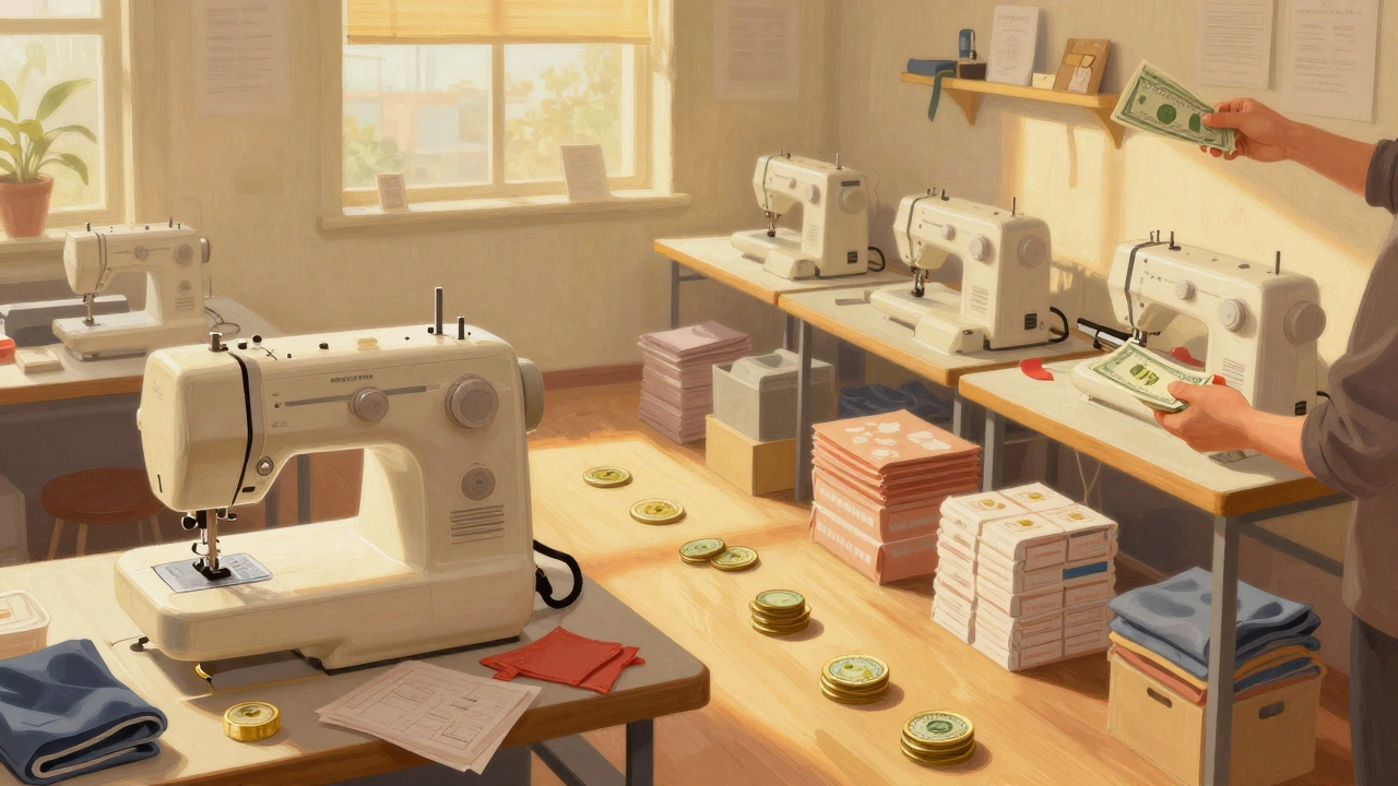 Transition from small starter kit to expanded workshop, symbolizing growth through reinvestment.