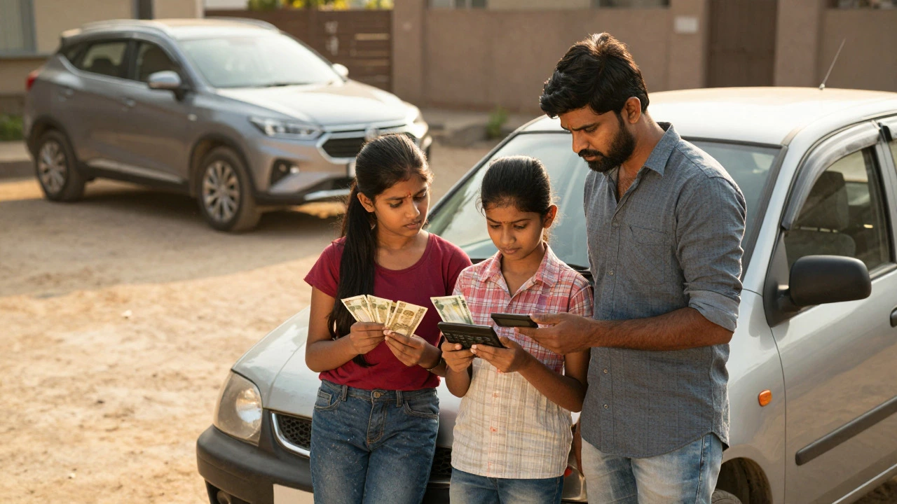 Indian family hesitating to buy new car due to high costs